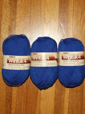 Caron Wintuk 4 Orlon Yarn Bright Navy 3 Skeins